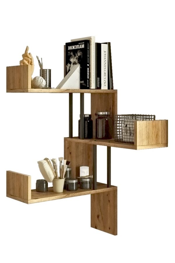 Voyage Köşe Duvar Rafı Kitaplık VG17-A