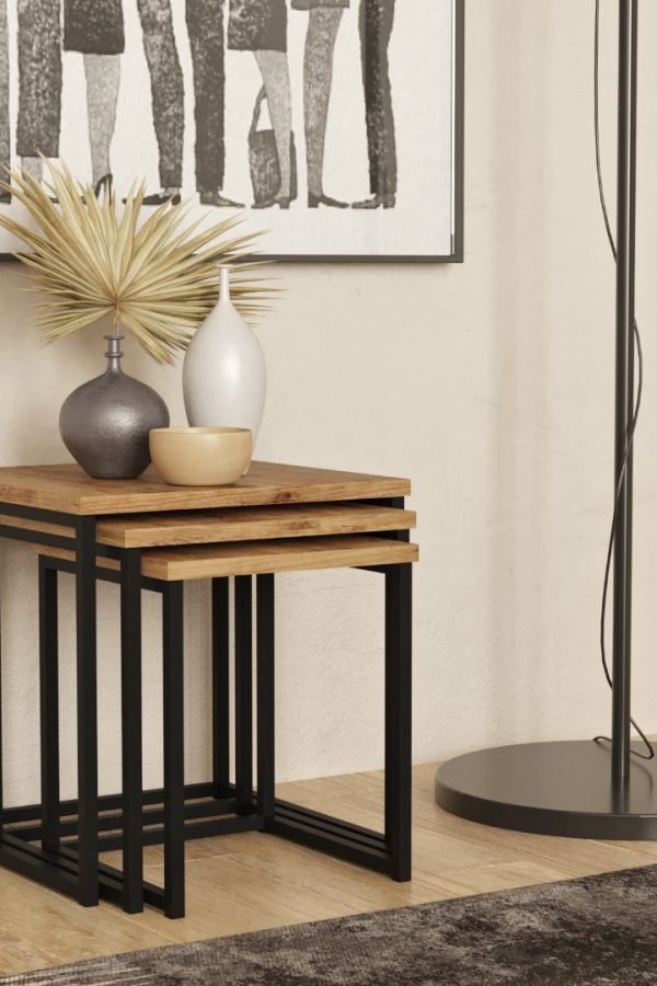 Voyage 3'Lü Metal Zigon Sehpa VG7-A