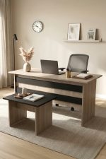 Vario AB Ofis Büro Masa Takımı Meşe-Siyah VO8-OB