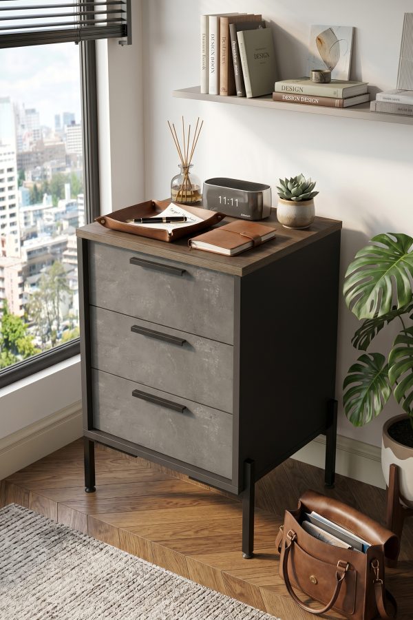 Vista C Ofis Keson Metal Ayaklı Kahve-Beton-Antrasit VS3-CGA