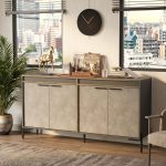 Vista E Ofis Konsol Klasör Dolabı Metal Ayaklı Kahve-Beton-Antrasit VS5-CGA