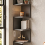 Shelf R9 Köşe Duvar Rafı Modern Kitaplık Antrasit WL9-AN