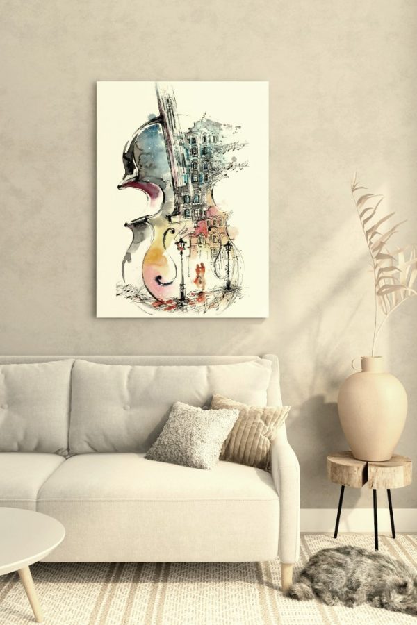 Art Serisi Uv Baskı Tablo Gitar 65cm*46cm AT52-H