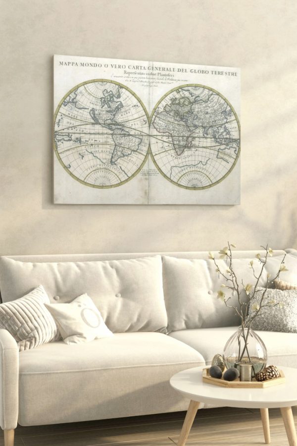 Art Serisi Uv Baskı Tablo Harita 46cm*65cm AT54-H