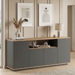 Future Konsol 4 Kapaklı Raflı 180cm Çam-Antrasit FR15-AA