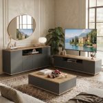 Future Tv Ünitesi Orta Sehpa Konsol 3'Lü Set Çam-Antrasit FR18-AA