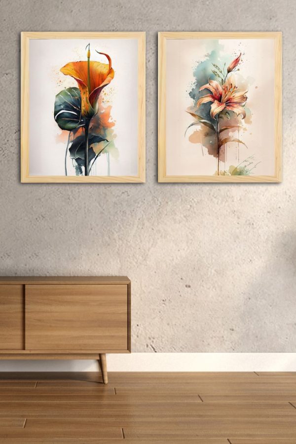 Frame Serisi Ahşap Çerçeveli 2'Li Tablo Uv Baskı 33*40 FE5-G