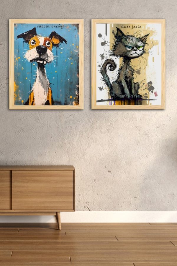 Frame Serisi Ahşap Çerçeveli 2'Li Tablo Uv Baskı 33*40 FE5-K