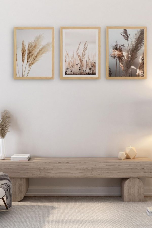 Frame Serisi Ahşap Çerçeveli 3'Lü Tablo Uv Baskı 25*35 FE3-D