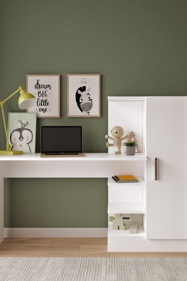 Laura Çalışma Masası, Kitaplık Raf Beyaz CT2-W