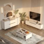 Ocean Tv Ünitesi Orta Sehpa Konsol 3'Lü Set Beyaz ON20-W