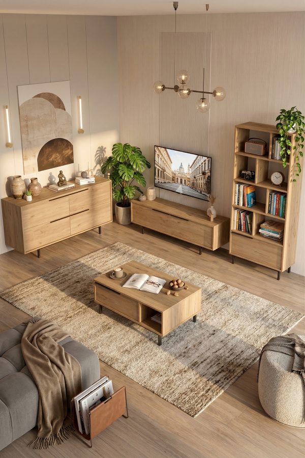 Ocean Tv Ünitesi Orta Sehpa Konsol Kitaplık 4'Lü Set Sepet ON21-S