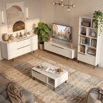 Ocean Tv Ünitesi Orta Sehpa Konsol Kitaplık 4'Lü Set Beyaz ON21-W