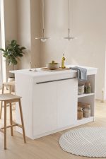 Orren Ada Mutfak Yemek Masası 2 Kapaklı 120cm Beyaz OR2-W