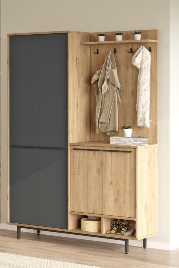 Oasis Portmanto Vestiyer Ayakkabılık Metal Ayaklı Sepet-Antrasit OS1-SA