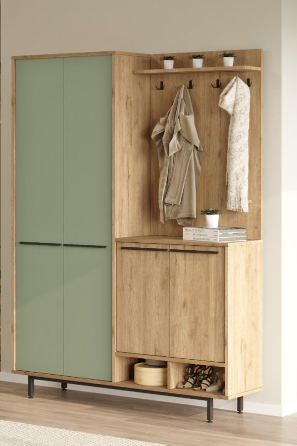 Oasis Portmanto Vestiyer Ayakkabılık Metal Ayaklı Sepet-Ihlamur Yeşili OS1-SY