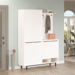 Oasis Portmanto Vestiyer Ayakkabılık Metal Ayaklı Beyaz OS1-W