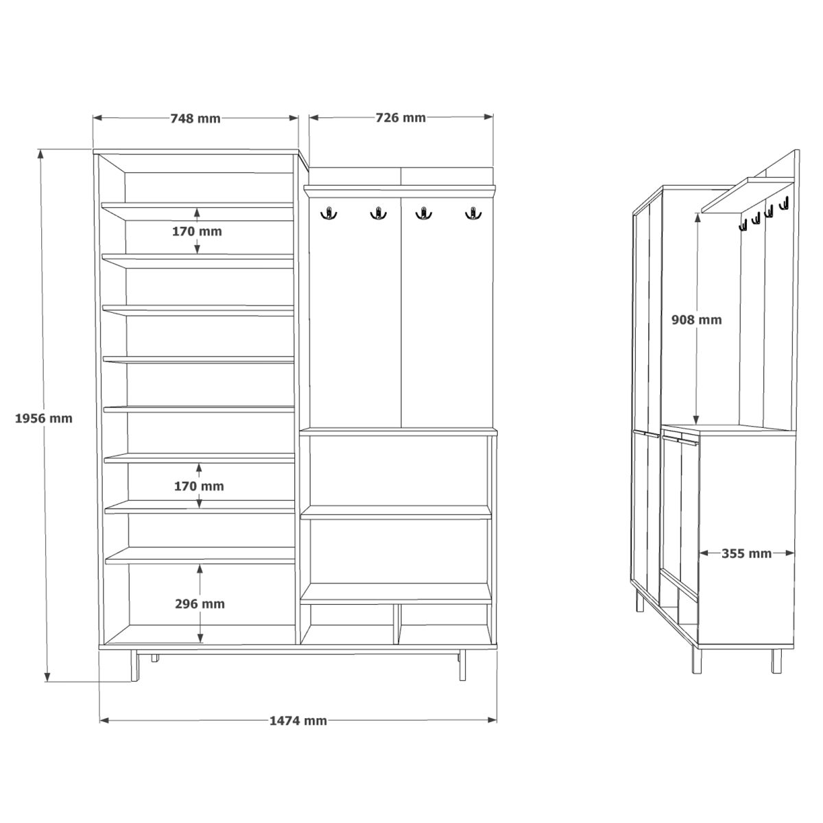 Oasis Portmanto Vestiyer OS1-W