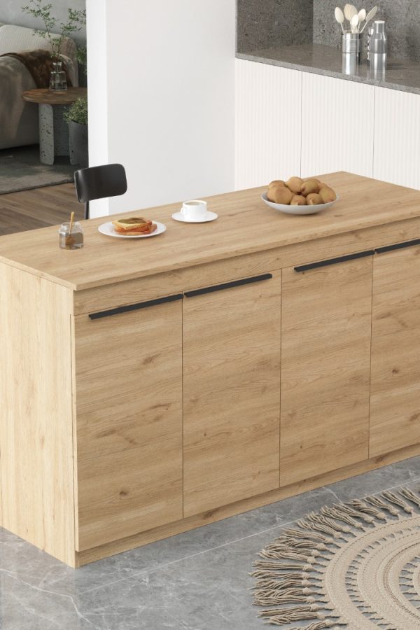 Orren Ada Mutfak Yemek Masası 4 Kapaklı 160cm Sepet OR1-S