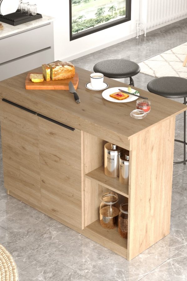 Orren Ada Mutfak Yemek Masası 2 Kapaklı 120cm Sepet OR2-S