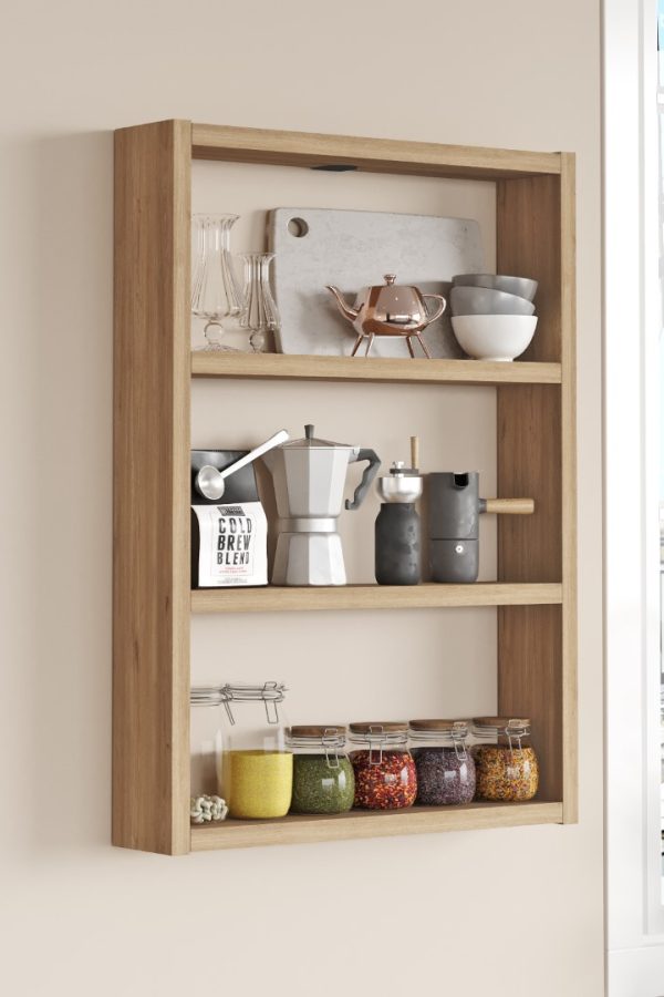 Pera 3'lü Duvar Rafı Mutfak Banyo Rafı Sepet PR1-S