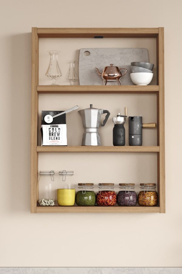 Pera 3'lü Duvar Rafı Mutfak Banyo Rafı Sepet PR1-S