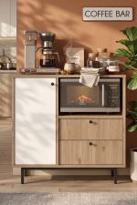 Royce Serisi Kahve Köşesi Çok Amaçlı Dolap Mutfak Dolabı Sepet-Beyaz RE1-SW