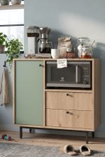 Royce Serisi Kahve Köşesi Çok Amaçlı Dolap Mutfak Dolabı Sepet-Ihlamur Yeşili RE1-SY