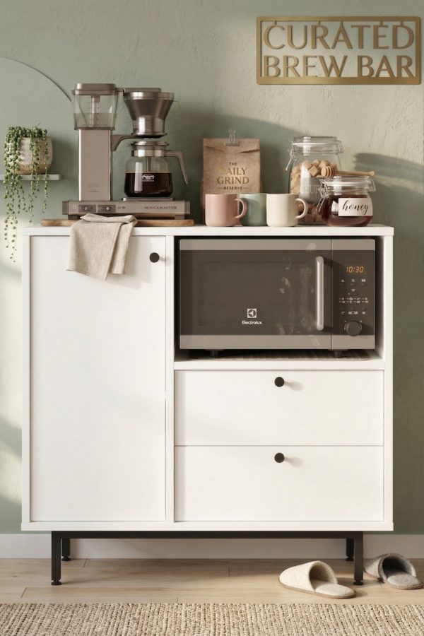 Royce Serisi Kahve Köşesi Çok Amaçlı Dolap Mutfak Dolabı Beyaz RE1-W