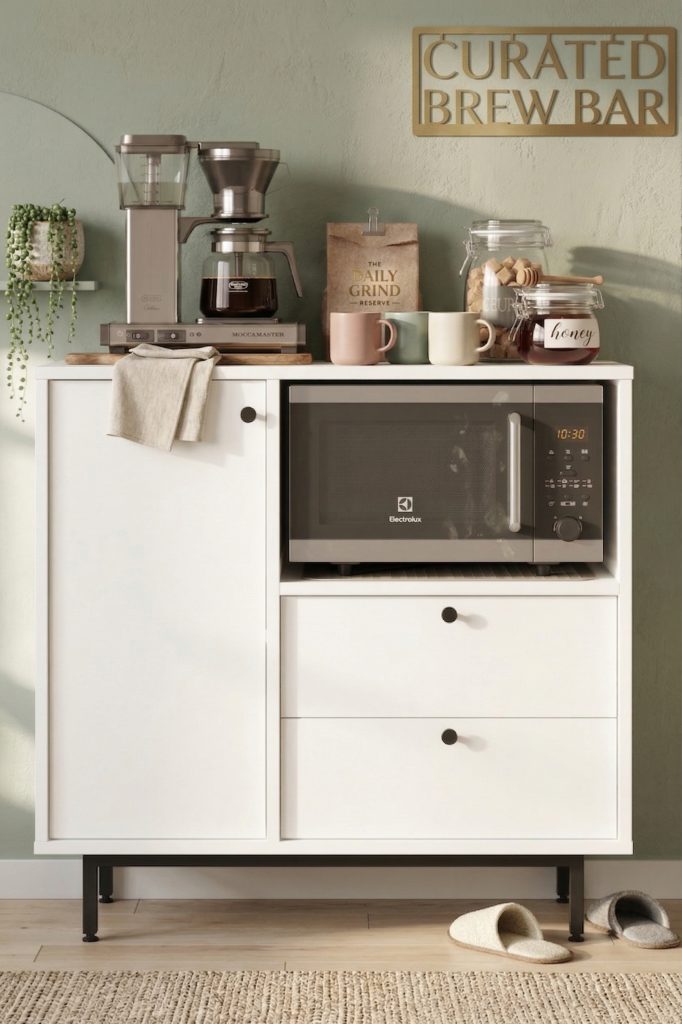 Royce Serisi Kahve Köşesi Çok Amaçlı Dolap Mutfak Dolabı Beyaz RE1-W