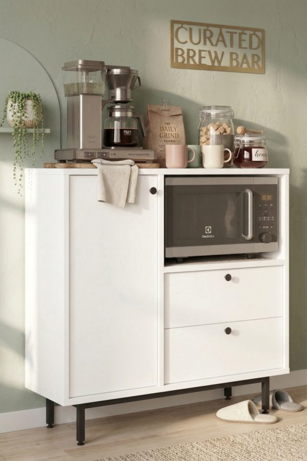 Royce Serisi Kahve Köşesi Çok Amaçlı Dolap Mutfak Dolabı Beyaz RE1-W