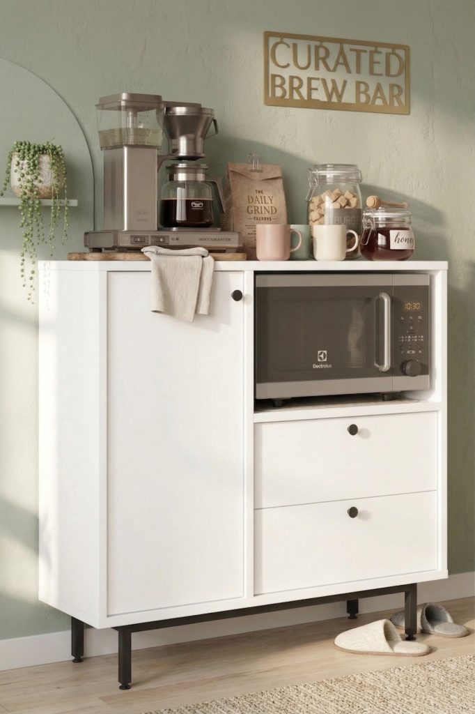 Royce Serisi Kahve Köşesi Çok Amaçlı Dolap Mutfak Dolabı Beyaz RE1-W