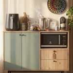 Royce Serisi Kahve Köşesi Çok Amaçlı Dolap Mutfak Dolabı Sepet-Ihlamur Yeşili RE2-SY
