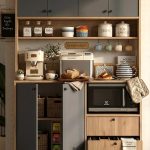 Royce Serisi Kahve Köşesi Çok Amaçlı Dolap Mutfak Dolabı Sepet-Antrasit RE5-SA