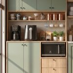 Royce Serisi Kahve Köşesi Çok Amaçlı Dolap Mutfak Dolabı Sepet-Ihlamur Yeşili RE5-SY