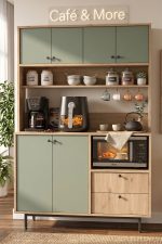 Royce Serisi Kahve Köşesi Çok Amaçlı Dolap Mutfak Dolabı Sepet-Ihlamur Yeşili RE5-SY