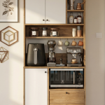 Royce Serisi Kahve Köşesi Çok Amaçlı Dolap Mutfak Dolabı Sepet-Beyaz RE6-SW