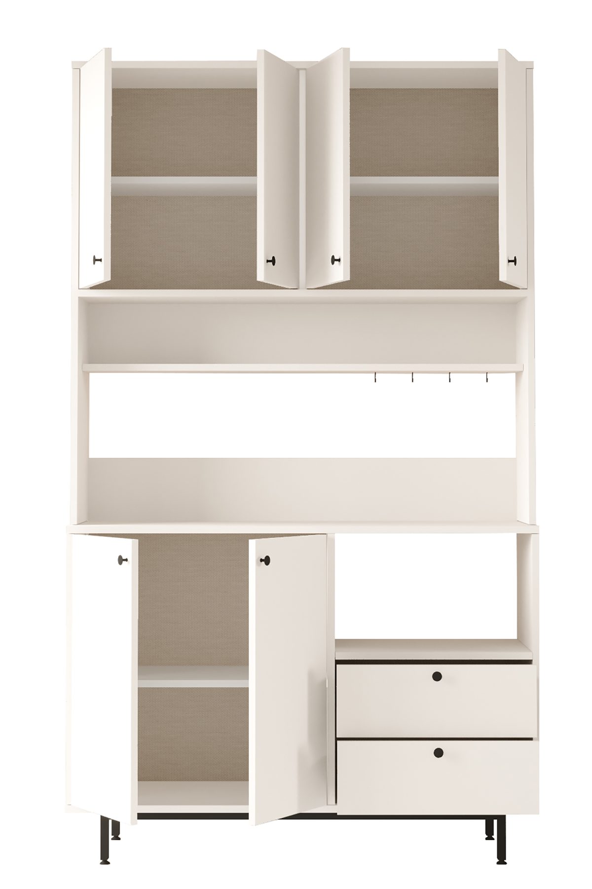 Royce Serisi Kahve Köşesi Çok Amaçlı Dolap Mutfak Dolabı Beyaz RE7-W
