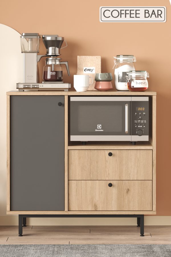 Royce Serisi Kahve Köşesi Çok Amaçlı Dolap Mutfak Dolabı Sepet-Antrasit RE1-SA