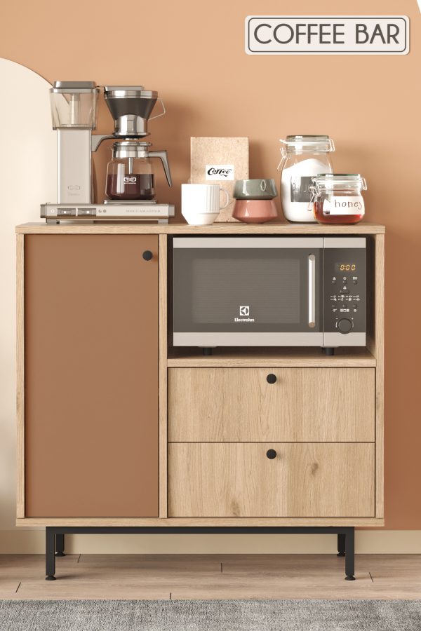 Royce Serisi Kahve Köşesi Çok Amaçlı Dolap Mutfak Dolabı Sepet-Kiremit RE1-SK