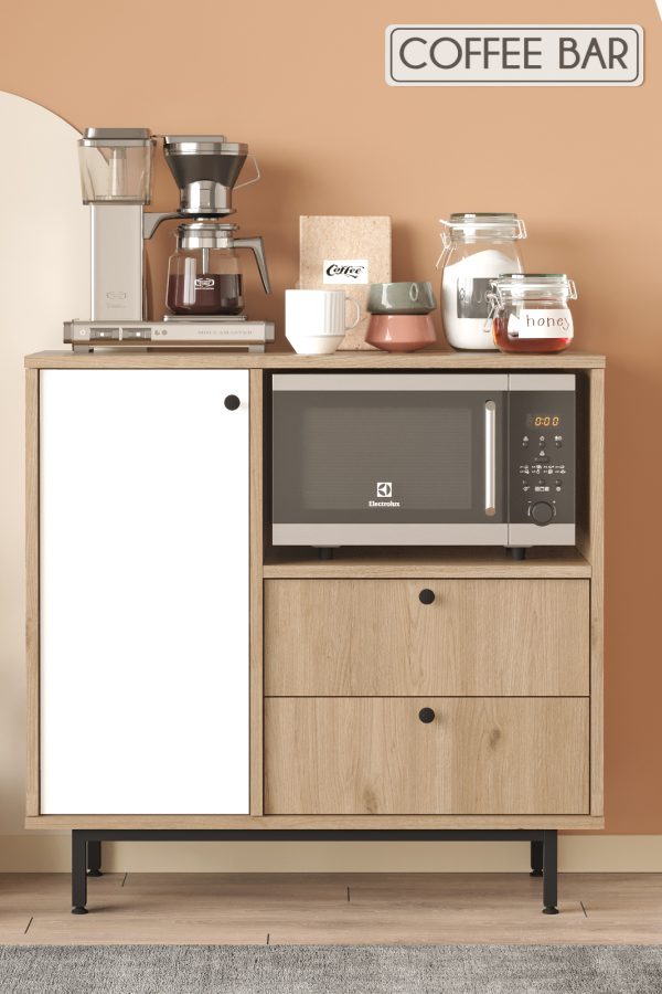 Royce Serisi Kahve Köşesi Çok Amaçlı Dolap Mutfak Dolabı Sepet-Beyaz RE1-SW