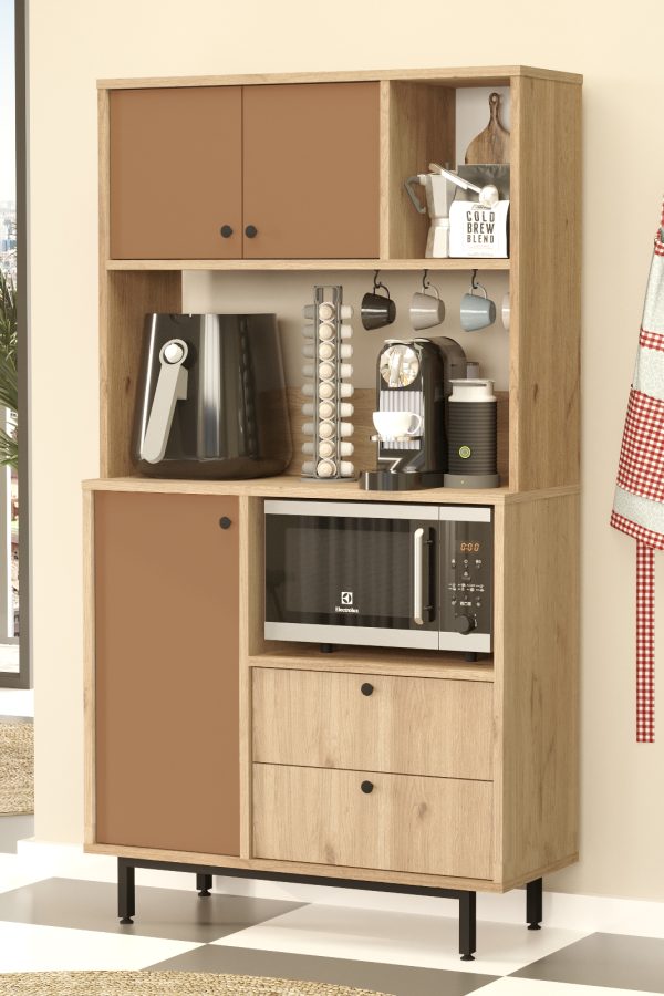 Royce Serisi Kahve Köşesi Çok Amaçlı Dolap Mutfak Dolabı Sepet-Kiremit RE3-SK