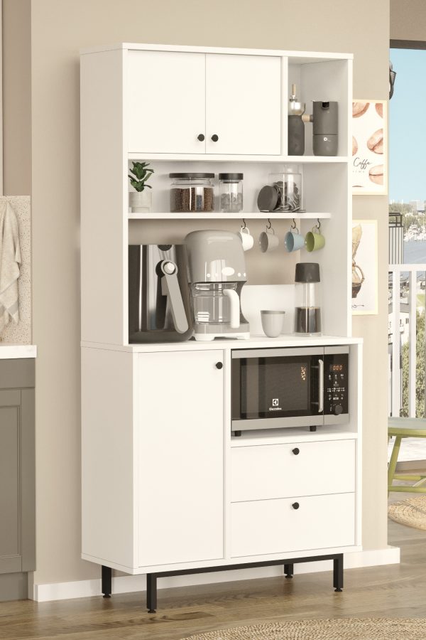 Royce Serisi Kahve Köşesi Çok Amaçlı Dolap Mutfak Dolabı Beyaz RE4-W