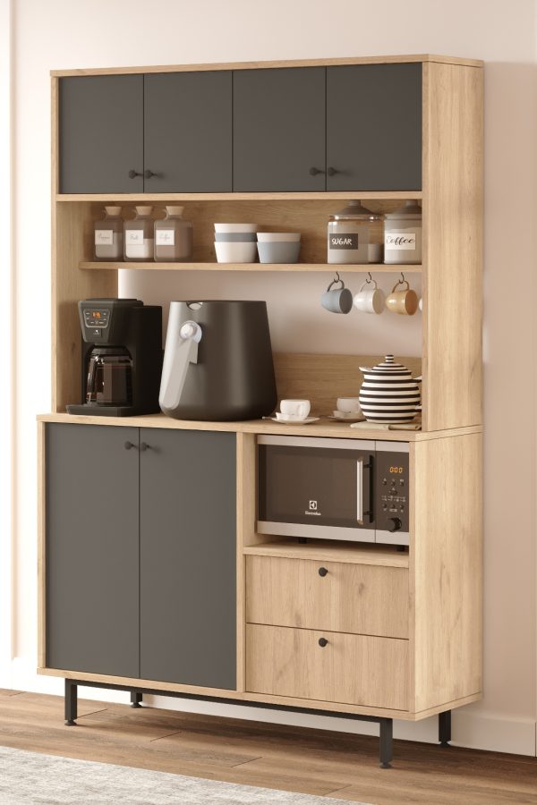 Royce Serisi Kahve Köşesi Çok Amaçlı Dolap Mutfak Dolabı Sepet-Antrasit RE5-SA