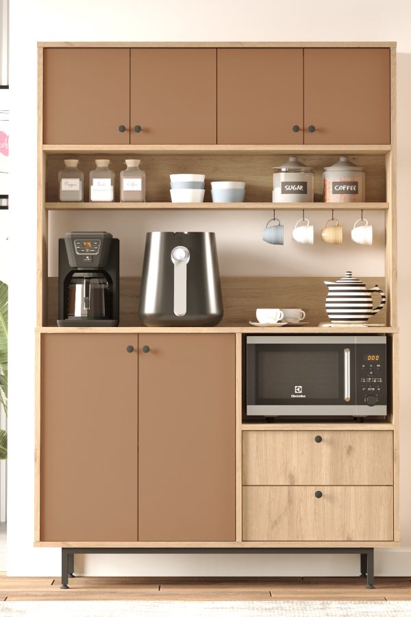 Royce Serisi Kahve Köşesi Çok Amaçlı Dolap Mutfak Dolabı Sepet-Kiremit RE5-SK