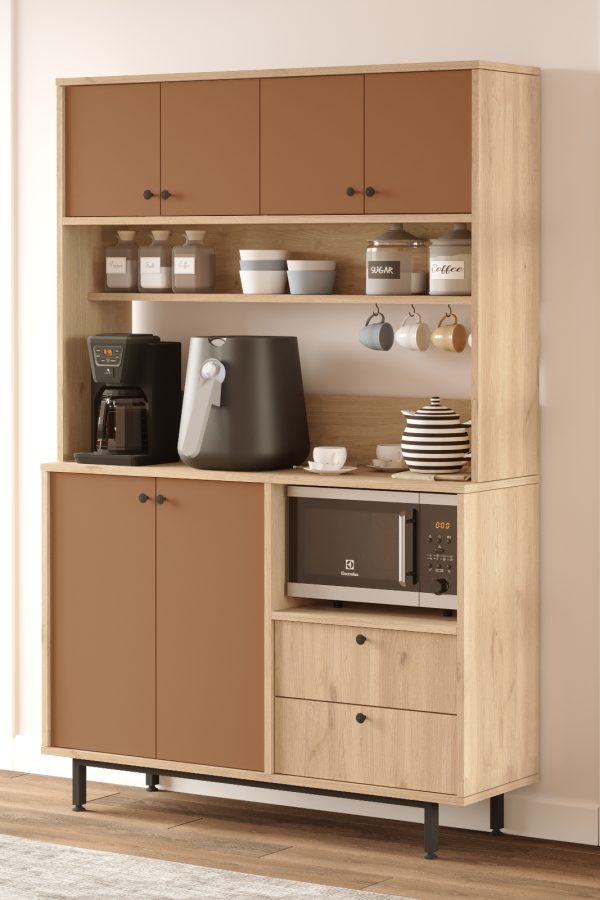 Royce Serisi Kahve Köşesi Çok Amaçlı Dolap Mutfak Dolabı Sepet-Kiremit RE5-SK