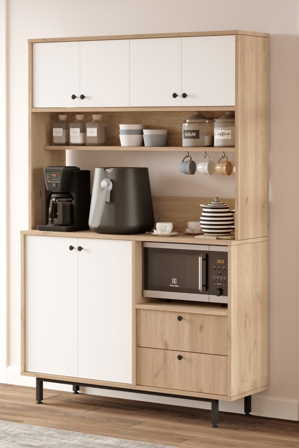 Royce Serisi Kahve Köşesi Çok Amaçlı Dolap Mutfak Dolabı Sepet-Beyaz RE5-SW