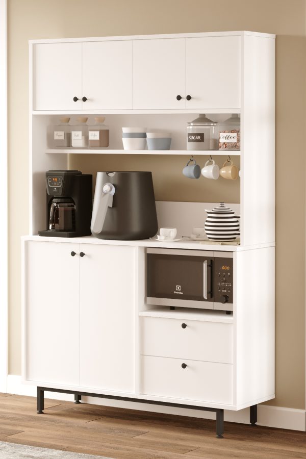 Royce Serisi Kahve Köşesi Çok Amaçlı Dolap Mutfak Dolabı Beyaz RE5-W