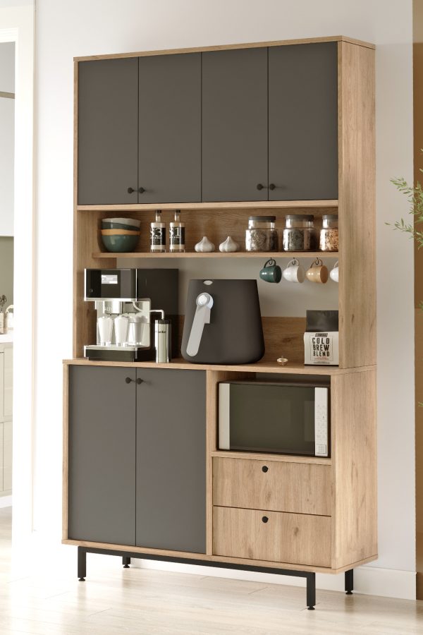 Royce Serisi Kahve Köşesi Çok Amaçlı Dolap Mutfak Dolabı Sepet-Antrasit RE7-SA