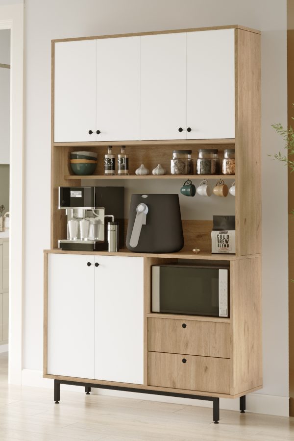 Royce Serisi Kahve Köşesi Çok Amaçlı Dolap Mutfak Dolabı Sepet-Beyaz RE7-SW